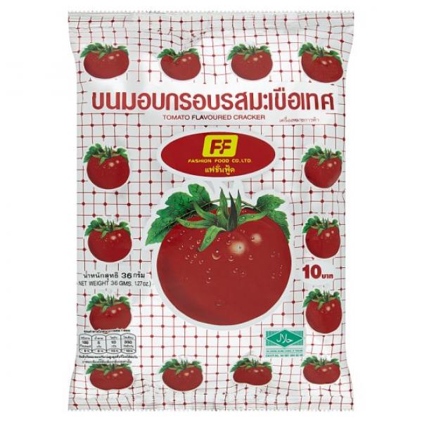 Tomato-flavoured Cracker Snack
