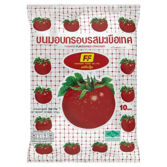 Tomato-flavoured Cracker Snack